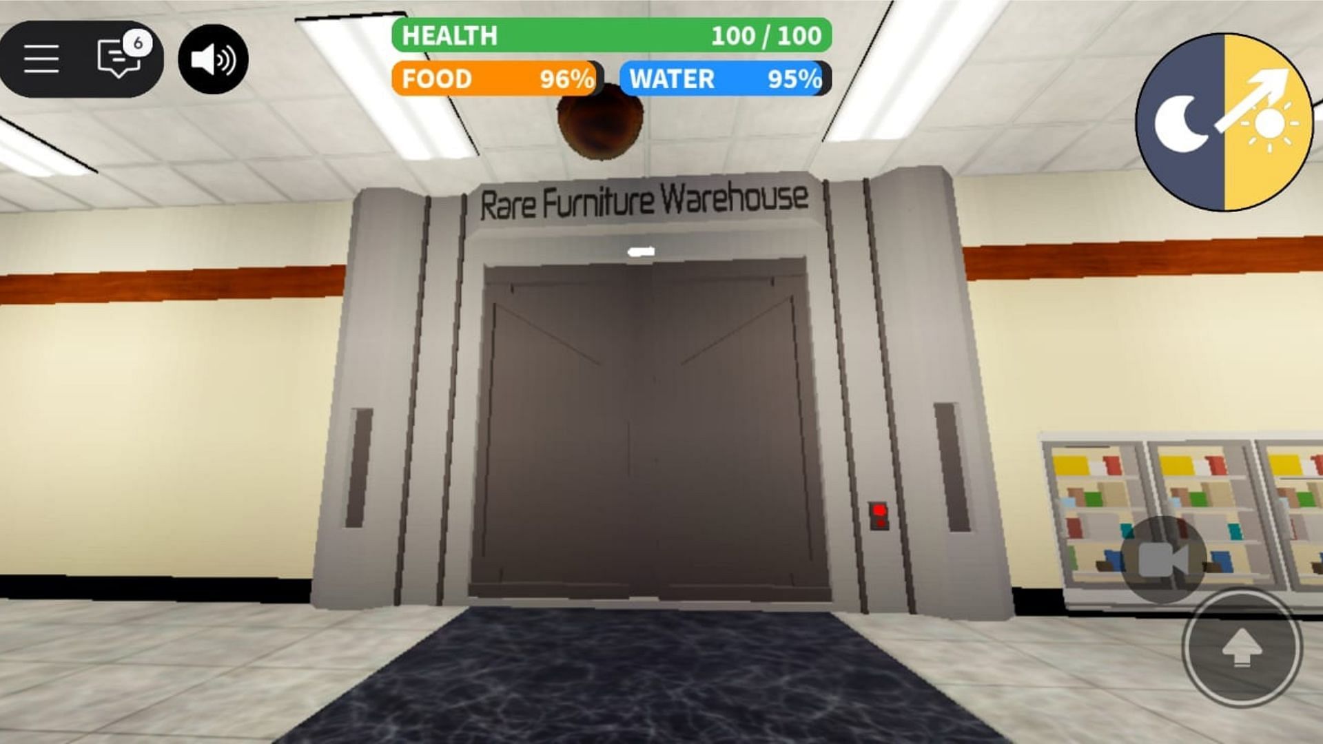 The door to the Rare Furniture Warehouse (Image via Roblox)